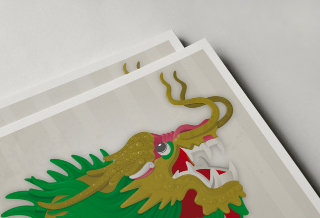 Chinese Dragon Poster Top Stack